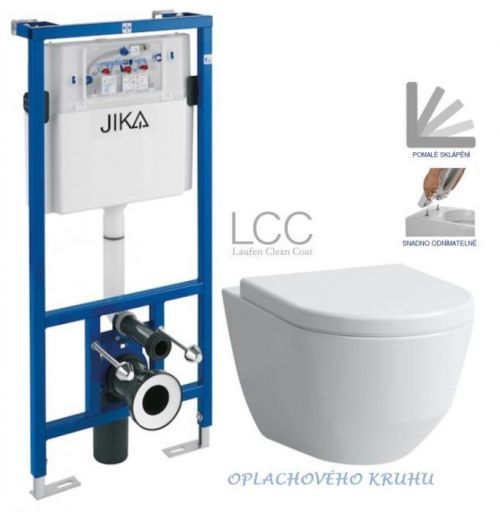 JIKA - předstěnový instalační systém bez tlačítka + WC LAUFEN PRO LCC RIMLESS + SEDÁTKO (H895652 X LP2)