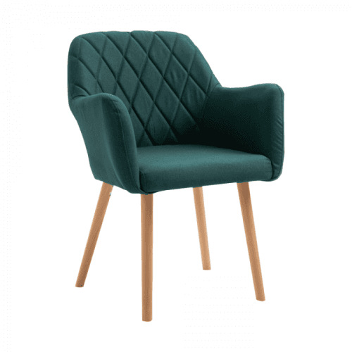 Křeslo, smaragdová/buk, EKIN
