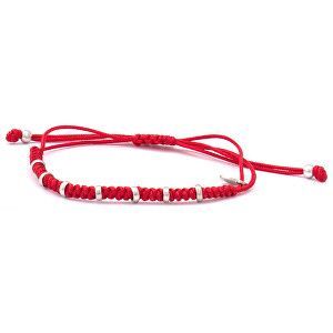 Beneto Štýlový šnúrkový červený kabala náramok AGB546