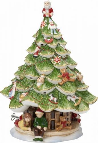 Villeroy & Boch Christmas Toys Memory hracia skrinka / svietnik, vianočný stromček s deťmi, 30 cm