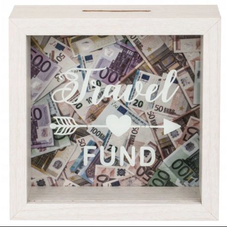 144319 DR Drevená pokladnička - Travel Fund