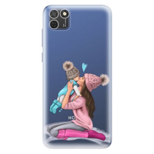 Odolné silikónové puzdro iSaprio - Kissing Mom - Brunette and Boy - Honor 9S