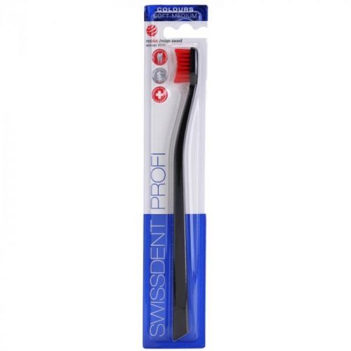 Swissdent Colours Single zubná kefka soft - medium Black & Red