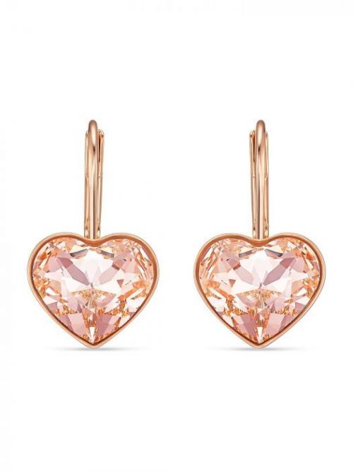 Swarovski Náušnice  ružové zlato / priehľadná