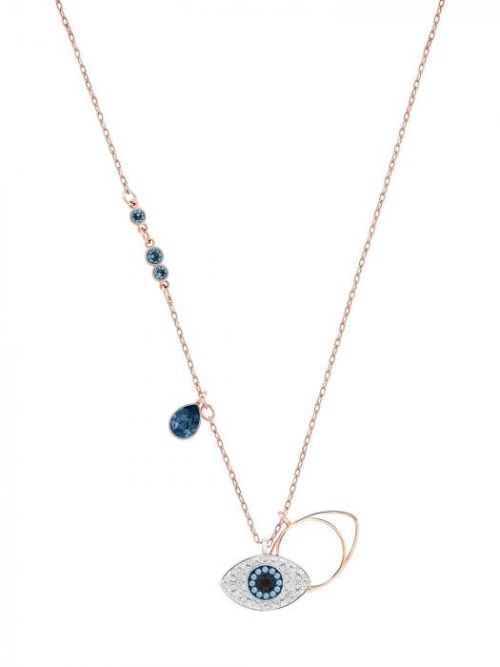 Swarovski Retiazka  modrá / ružové zlato / strieborná