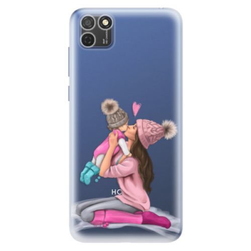 Odolné silikónové puzdro iSaprio - Kissing Mom - Brunette and Girl - Honor 9S