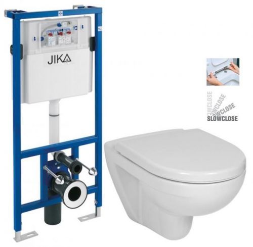 JIKA - předstěnový instalační systém bez tlačítka + WC JIKA LYRA PLUS + SEDÁTKO DURAPLAST SLOWCLOSE (H895652 X LY5)