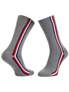 TOMMY HILFIGER Súprava 2 párov vysokých pánskych ponožiek 471010001 Tmavomodrá