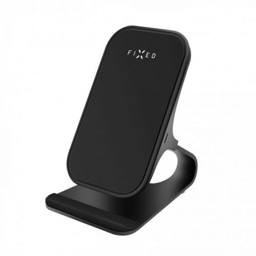 Stojánek s bezdrátovým nabíjením FIXED Frame wireless, černý