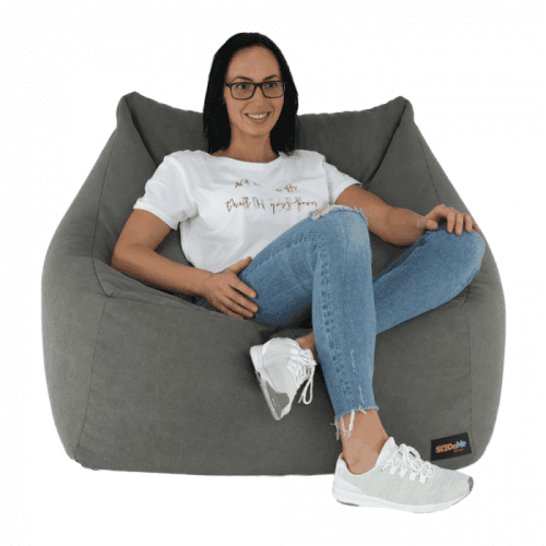 Sedací vak, šedá látka, URASON