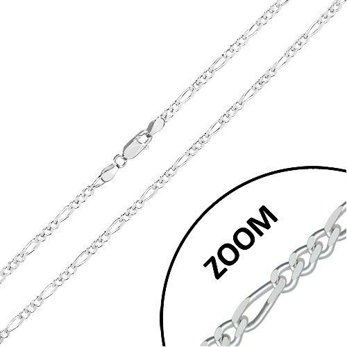 Retiazka zo striebra 925 - vzor Figaro, ligotavé zrezané hrany, 2,7 mm