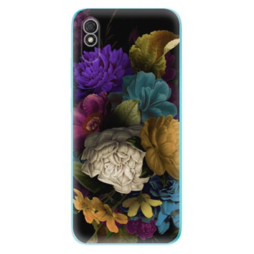 Odolné silikónové puzdro iSaprio - Dark Flowers - Xiaomi Redmi 9A