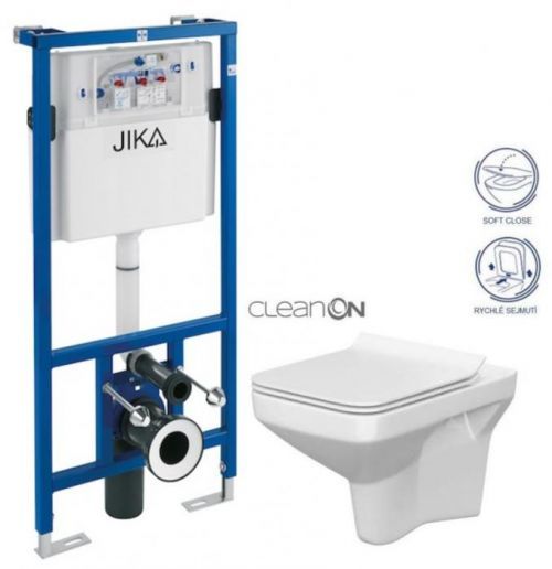 JIKA - předstěnový instalační systém bez tlačítka + WC CERSANIT CLEANON COMO + SEDÁTKO (H895652 X CO1)