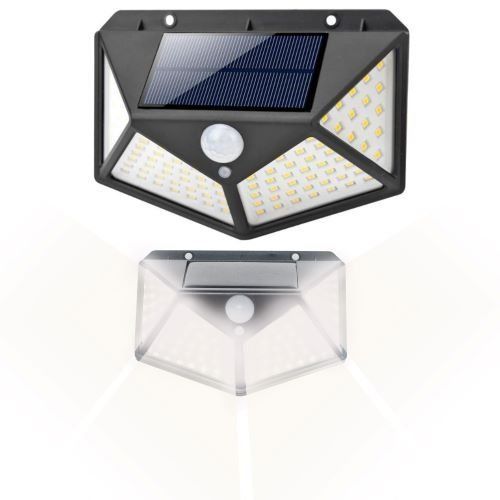 ISO Solárne vonkajšie 100 LED SMD osvetlenie s pohybovým senzorom, 10720