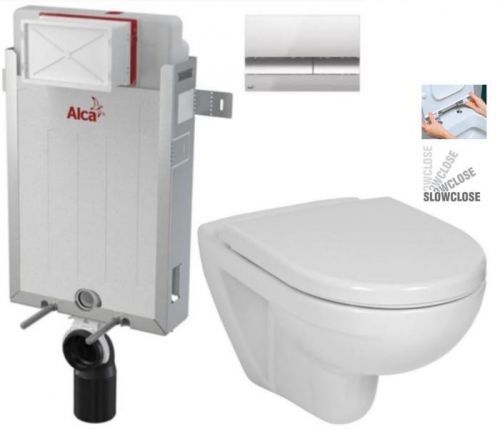 ALCAPLAST Renovmodul - předstěnový instalační systém s chromovým tlačítkem M1721 + WC JIKA LYRA PLUS + SEDÁTKO DURAPLAST SLOWCLOSE (AM115/1000 M1721 LY5)