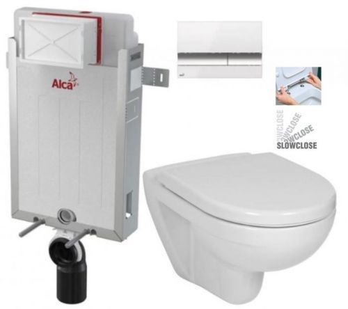 ALCAPLAST Renovmodul - předstěnový instalační systém s bílým/ chrom tlačítkem M1720-1 + WC JIKA LYRA PLUS + SEDÁTKO DURAPLAST SLOWCLOSE (AM115/1000 M1720-1 LY5)