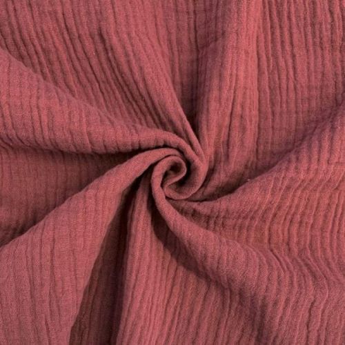 Dvojitá gázovina/mušelín mauve GOTS