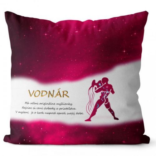 Vankúš Vodnár (21.1. - 20.2.) - červený (Veľkosť: 40 x 40 cm)