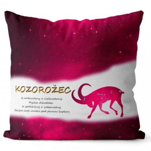Vankúš Kozorožec (22.12. - 20.1.) - červený (Veľkosť: 40 x 40 cm)