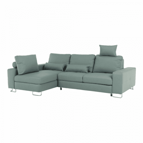 Sedačka s nastavením hloubky sedu, látka mentolová, levá, SATI