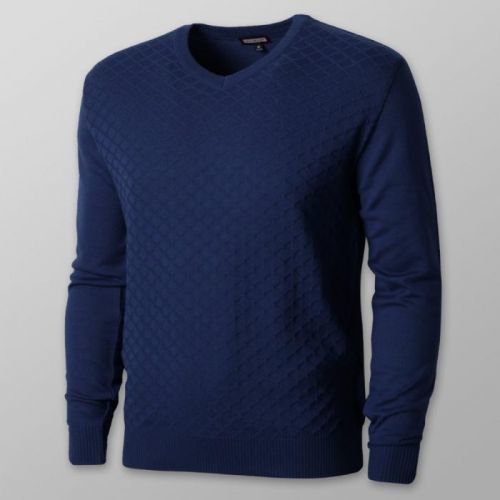 Pánsky sveter tmavomodrý s jemným vzorom 12117