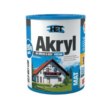 HET AKRYL MAT - Univerzálna matná farba na drevo a kov - 0750 - oranžová - 0,7 kg