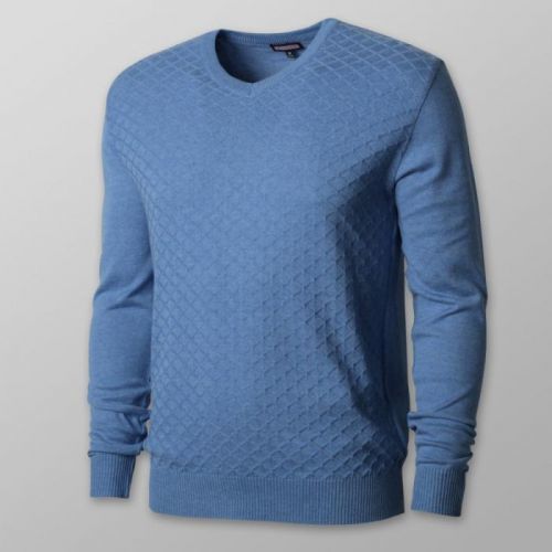 Pánsky sveter svetlo modrý s jemným vzorom 12114