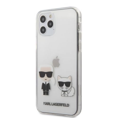 Puzdro Karl Lagerfeld PC/TPU Karl & Choupette pre iPhone 12/12 Pro, transparent