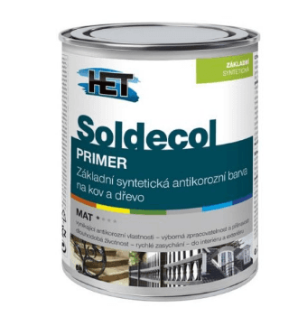 HET SOLDECOL PRIMER Základná syntetická farba na kov a drevo - šedý - 0,75 L
