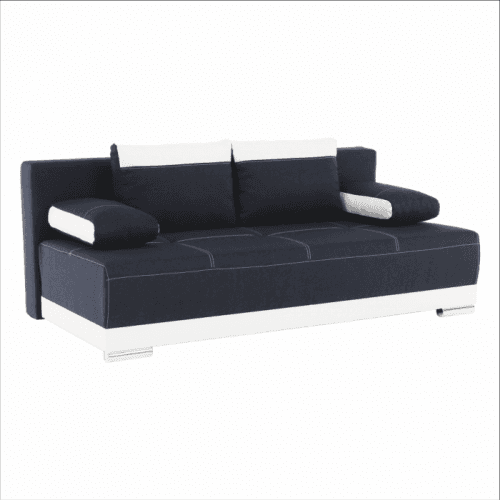 Rozkládací pohovka, bílá / modrá, SALEM