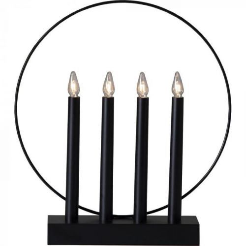 Čierny LED svietnik Best Season Glossy, výška 35 cm