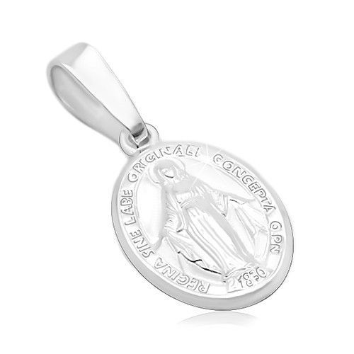 Prívesok zo striebra 925 - oválny medailón s Pannou Máriou