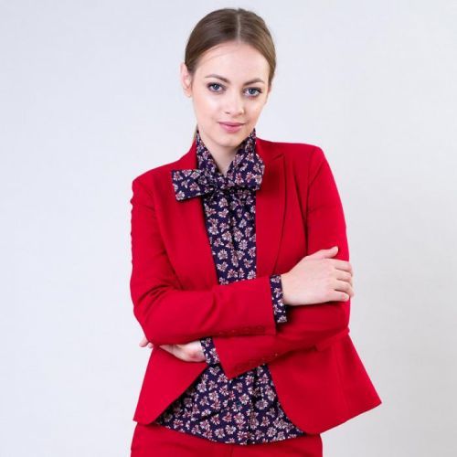 Dámske sako Long Size v červenej farbe 12143
