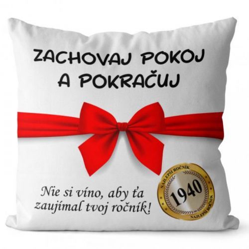 Vankúš Zachovaj pokoj (Veľkosť: 40 x 40 cm, rok: 1940)
