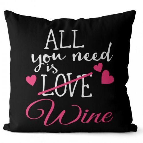 Polštář Wine love (Veľkosť: 40 x 40 cm)