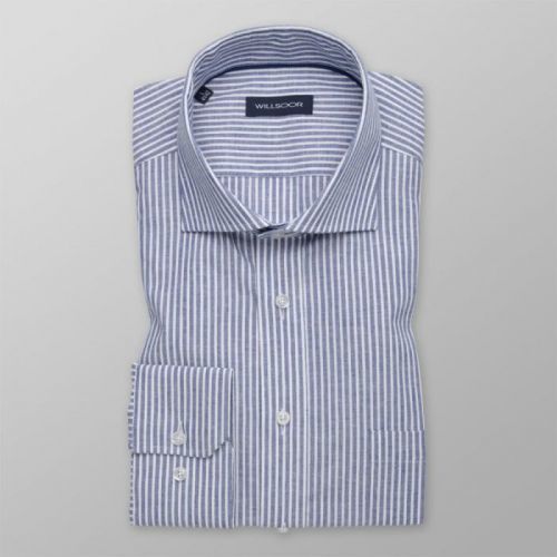 Pánska košeľa Slim Fit s modrým pruhovaným vzorom 12161