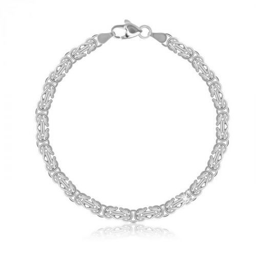 Strieborný 925 náramok - byzantský vzor, karabínka, 4 mm