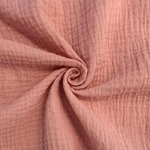 Dvojitá gázovina/mušelín soft rose GOTS