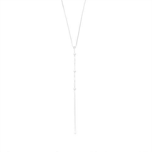 Strieborný náhrdelník 925, úzky hranol a korálky na ligotavej retiazke