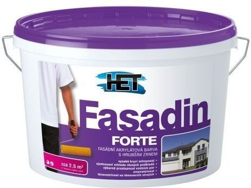 HET FASADIN FORTE Fasádna akrylátová farba s hrubým zrnom - biela matná - 12 kg