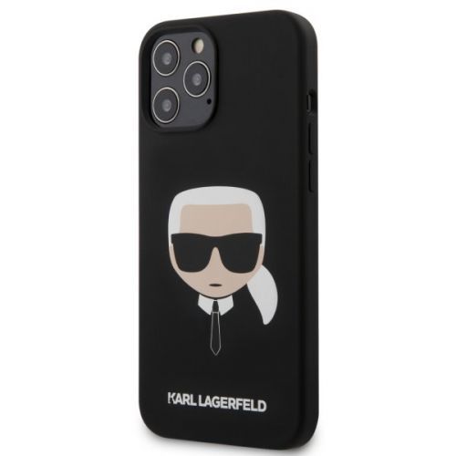 Puzdro Karl Lagerfeld Head silikónový pre iPhone 12 Pro Max, black