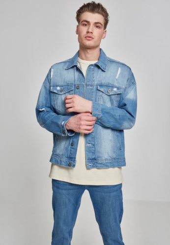 Urban Classics Ripped Denim Jacket bleached - S