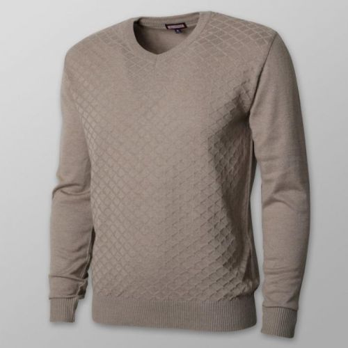 Pánsky sveter svetlohnedý s jemným vzorom 12115