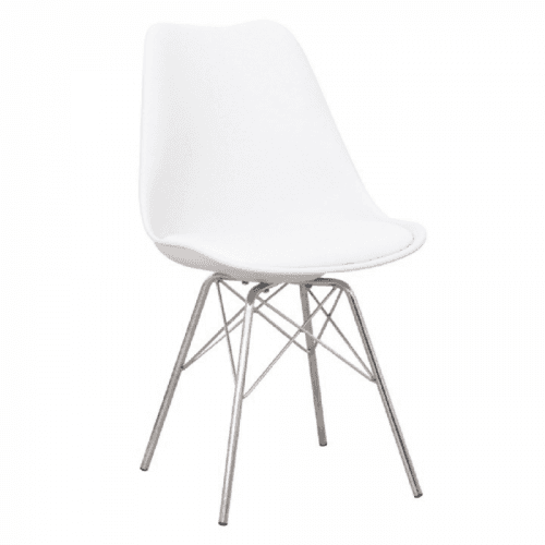Židle, bílá / chrom, TAMORA