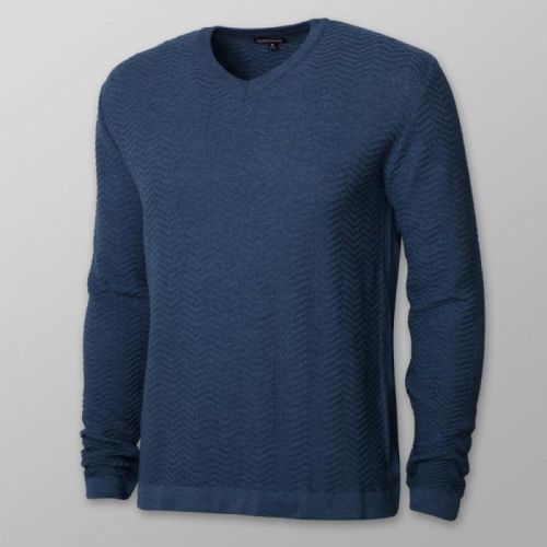 Pánsky sveter tmavomodrý s jemným vzorom 12119