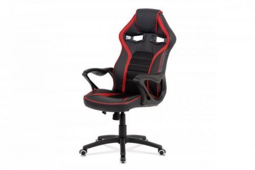 office chair/BLACK PU/RED MESH STRIPES, BLACK MESH SEAT & BACK MIDDLE PART