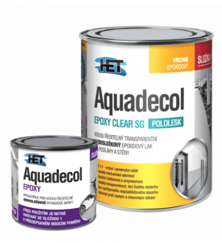 HET AQUADECOL EPOXY CLEAR SG Epoxidový lak na steny - transparentný polomatný - 2,75 kg