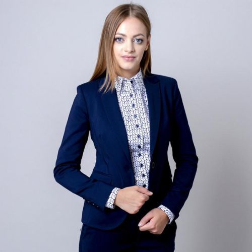 Dámske sako Long Size tmavomodrej farby 12137
