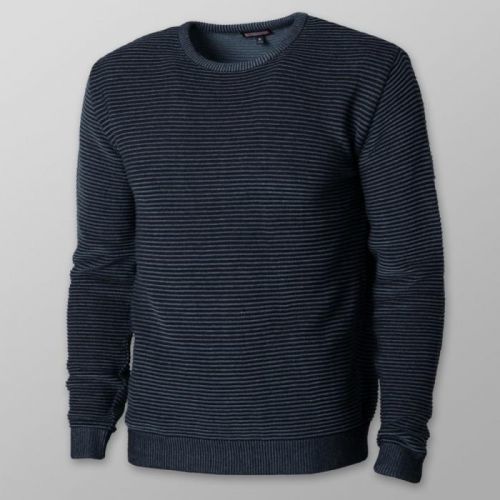 Pánsky sveter tmavomodrý s pruhovaným vzorom 12116