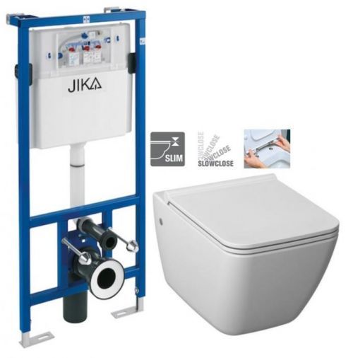 JIKA - předstěnový instalační systém bez tlačítka + WC JIKA PURE + SEDÁTKO SLOWCLOSE (H895652 X PU2)